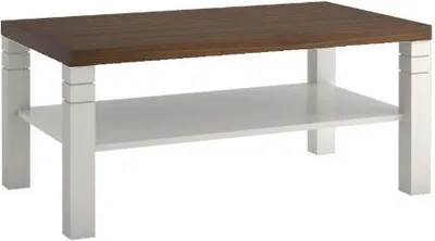 Produktbild von Wohnzimmertisch Farbe: Nuss / Weiß 51x115x65 cm