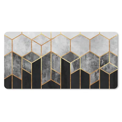 Produktbild von MuchoWow® Mauspad Mousepad Gold - Sechseck - Chic - Muster - Luxus 60x30 cm - Mousepads - Maus Mat - Pad - Mausunterlage - Nachhaltig