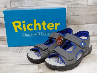 Produktbild von Richter Burschen Sandale mit Klettverschluss grau blau kombiniert 40