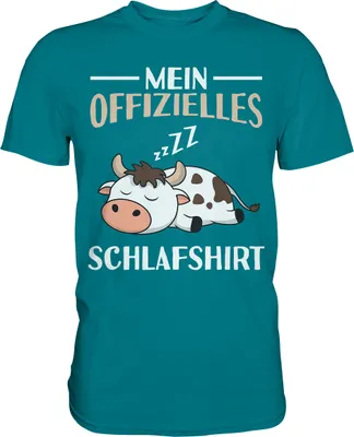 Produktbild von Offizielles Schlafshirt Nachthemd Schlafanzug Pyjama Kuh T-Shirt – Diva Blue / S