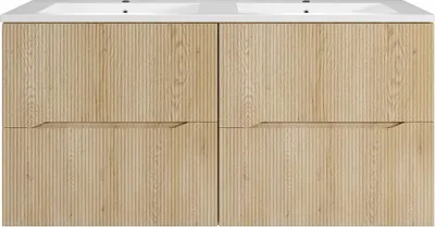 Produktbild von Hängender Badezimmerschrank mit Einbauwaschbecken – Hell natur – 120 cm – ORISO