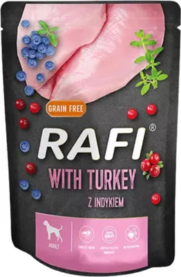 Zdjęcie produktu dla Rafi Mokra Karma Dla Psów Z Indykiem Wysoka Zawartość Mięsa 300g