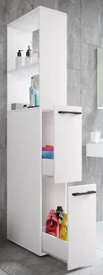 Produktbild von VCM Holz Badezimmerschrank | Badmöbel | Nischenschrank | Raumteiler | Hochschrank | Maße ca. H. 183 x B. 25 x T. 50 cm - Sadilo XL