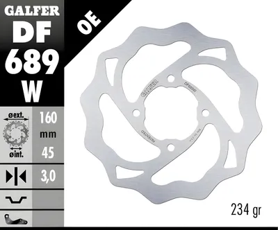 Produktbild von Bremsscheibe Hinten Für Ktm 65 Sx '98-'22, Gas Mc 65 '21-22 (160X45X3) (4X6,5Mm) Wave