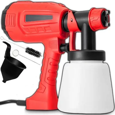 Productafbeelding van Elektrisch spuitapparaat met een reservoir van 1200 ml voor verf, een spuitpistool en 4 spuitmonden, een capaciteit van 800 ml/minuut, een draadloos ontwerp en geschikt voor zowel binnen- als buitengebruik