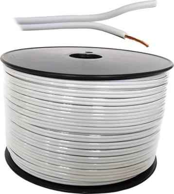 Produktbild von Lautsprecherkabel 100m Weiß 0,75 mm² Kupfer Audiokabel PA Boxenkabel 100 Meter