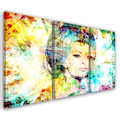 Immagine prodotto di Trittico su tela persone colorate 90x60 cm Feeby colore quadro da parete pronto per essere appeso