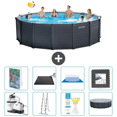 Produktbild von Graphite Panel Pool Rund - 478x124 cm - 9-teilig  S543