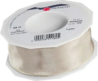 Produktbild von C.E. Pattberg Geschenkband Lyon glänzend creme x