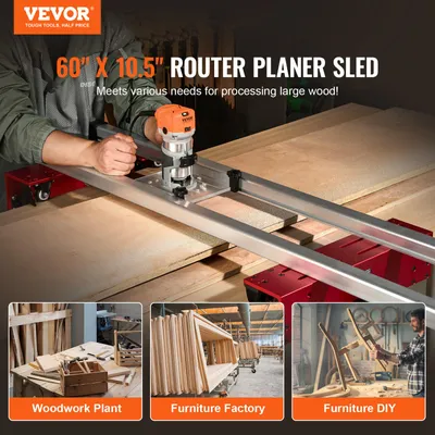 Image de Sled de routeur, 64 pouces de longueur, hauteur réglable 0-5,5 pouces, 64 pouces YS64-001S