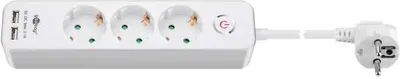 Produktbild von Steckdosenleiste 3-fach mit Schalter und USB