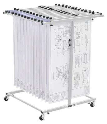 Produktbild von VEVOR Blaupause Lagerregal, Stahl, Mobiler verstellbarer Blaupause Halter, Vertikales Zeichnungsregal mit Rädern, Datei Lagerorganisator Ständer, für Baupläne Poster Home Office, Ohne Klemmen