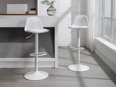 Produktbild von 2er-Set Barhocker aus Polypropylen und Metall - Weiß - XAFY
