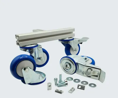 Produktbild von 4x Schwerlast Lenkrollen für 45er Nut 10 Profile- Nut Verbindung