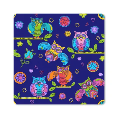 Produktbild von MuchoWow® Mauspad Mousepad Muster - Eule - Äste 20x20 cm - Mousepads - Maus Mat - Pad - Mausunterlage - Desk Mat - Bureauartikeln