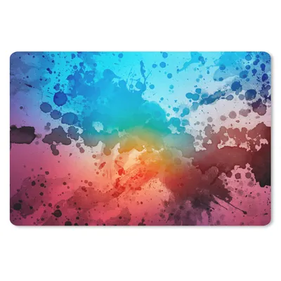 Produktbild von MuchoWow® Schreibtischunterlage Aquarell - Blau - Rot - Orange 60x40 cm - XXL Mauspad - Großes Mauspad