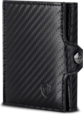 Produktbild von Slim Wallet Leder mit Münzfach RFID Schutz Mini Geldbörse Kartenetui Portemonnaie Dünn Kompakt für Herren Damen mit Scheinfach Geschenkbox