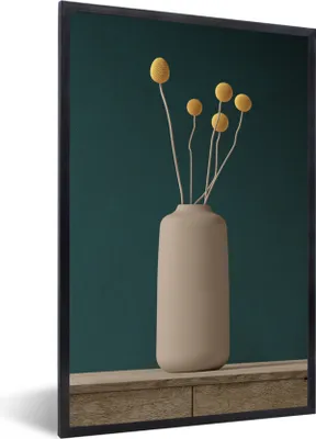 Produktbild von MuchoWow® Gerahmtes Poster Stillleben - Blumen - Gelb 60x90 cm - Poster mit Schwarzem Bilderrahmen Wandposter Rahmen Foto Bilder - Kunst