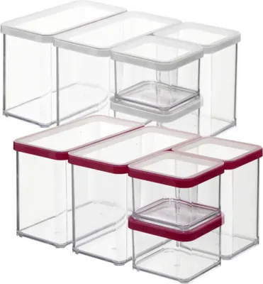 Immagine prodotto di Set di barattoli Rotho 5 pezzi con coperchio Loft - contenitori per alimenti con anello di tenuta in silicone - barattoli per alimenti di varie dimensioni - contenitori per alimenti