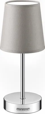 Produktbild von MONZANA® Nachttischlampe 32cm Stoffschirm E14 Grau Taupe Anthrazit Weiß Wohnzimmer Schlafzimmer Lampe Leuchte Tischlampe Nachttischleuchte Tischleuchte