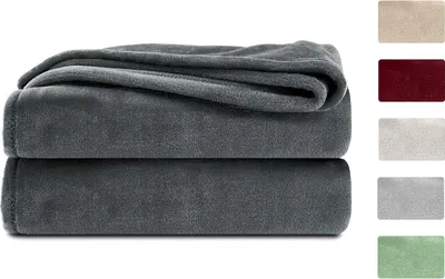 Produktbild von Fleece-Flanell-Überwurfdecke, sofa- (Anthrazit, 150 x 200 cm)