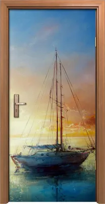 Produktbild von Türposter 90x200 cm Türaufkleber Türtapete Türfolie Klebefolie Foto Segelboot Sonnenuntergang Meer