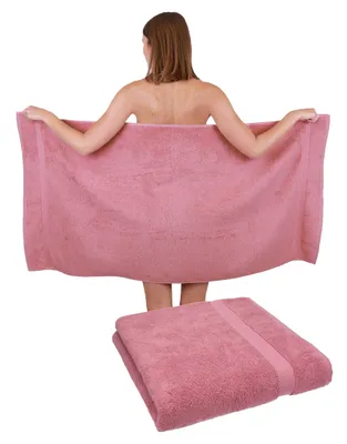 Produktbild von Betz 2 Stück Duschtücher 70 x 140 cm PREMIUM 100% Baumwolle Liegetuch Strandtuch   Farbe: altrosa