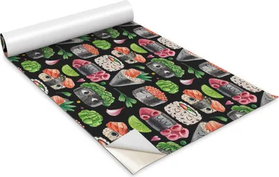 Zdjęcie produktu dla Folia samoprzylepna - Okleina meblowa - Dekoracyjna - Do mebli - Tapeta - Naklejka - Folia - Bajkowe sushi - 100 x 50 cm