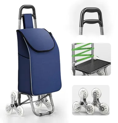Image de Chariot de courses pliable, capacité de 40 litres - Sac étanche avec roues