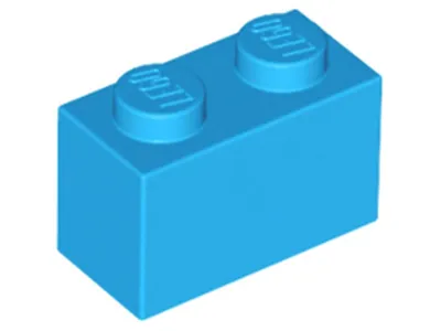Image de Lego® 100 pièces 3004 Brick 1x2 Part Basic Bricks 100 Bleu azur foncé