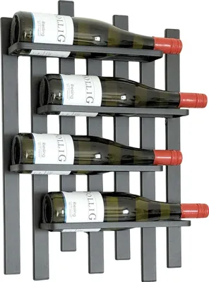 Immagine prodotto di DanDiBo Portabottiglie da parete in metallo nero moderno 96691 Portabottiglie stretto da parete Portabottiglie da vino Portabottiglie da vino Portabottiglie da vino