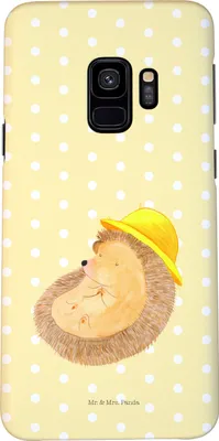 Produktbild von Mr. & Mrs. Panda Samsung Galaxy S9 Handyhülle Igel Beten - Gelb Pastell - Geschenk, Dankbar, Smartphone Hülle, Sonnenhut, Cover, Genießen, Handy Schutzhülle, Gott