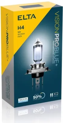 Zdjęcie produktu dla Elta H4 VisionProBlue +50% 60/55 W 12 V P43t, zestaw 2 szt., EB2472TR