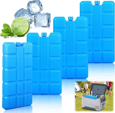 Zdjęcie produktu dla Wkłady chłodzące 4 sztuki, 200 g, 15 x 8 x 2 cm, do kempingu