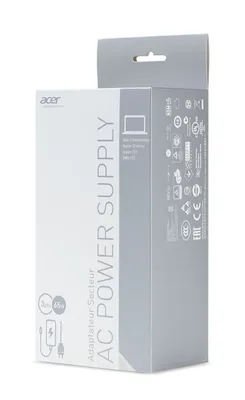 Image de Acer NP.ADT0A.036 Acer  65W_3phy 19V BLACK ADAPTER - EU POWER CORD (BULK PACK)