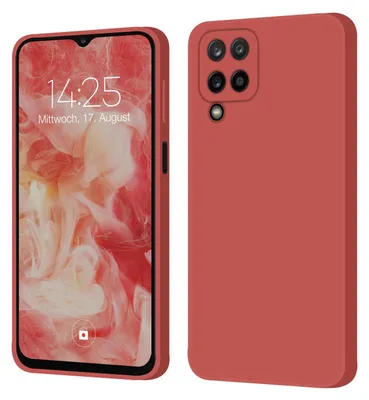 Produktbild von Hülle für Samsung Galaxy A12 Case Cover Bumper Smartphone Softgrip Schutzhülle Farbe: Rot