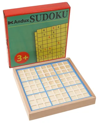 Obrázok produktu pre Drevená spoločenská hra Sudoku s priehradkou (modrá)