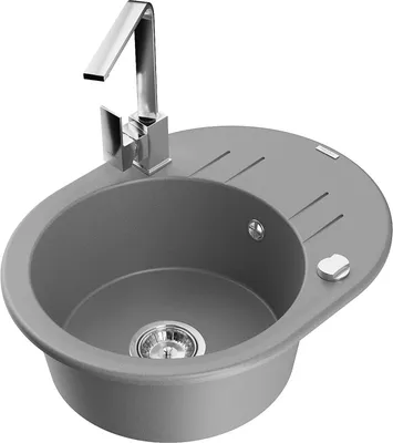Produktbild von Mexen Kevin 1 Becken-Granitspüle mit Abtropffläche und Mischbatterie Rita, Grau - 6517-71-670300-00