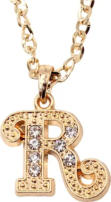 Produktbild von Halskette mit Strass Buchstaben Anhänger Buchstabe R