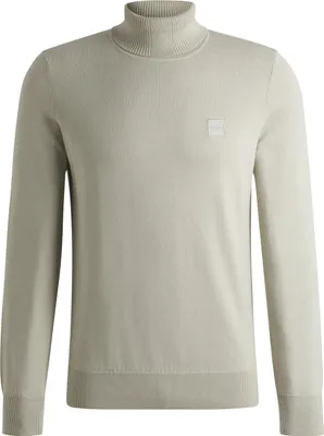 Produktbild von Boss Orange Rollkragenpullover Akrio beige einfarbig gestrickte Baumwolle und Kaschmir