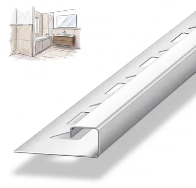 Produktbild von Dalsys Fliesenschiene Eckprofil 250cm x 10mm Edelstahl gebürstet