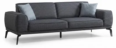 Obrázek produktu pro Třísedová pohovka, moderní design, černá, šedá, antracitová barva, stylová a pohodlná, nábytek do obývacího pokoje