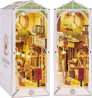 Obrázok produktu pre Rolife 3D drevené puzzle DIY kniha výklenok sada pre dospelých Imitácia - Sunshine Town