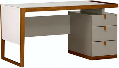 Produktbild von Grau Kinderzimmer-Set aus Holz mit Bett, Schrank und Schreibtisch