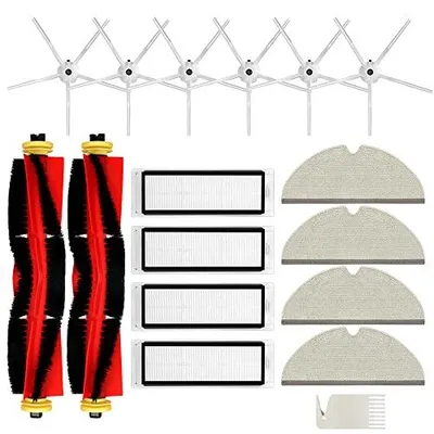 Ersatzteilset für Roborock S50 S51 S55 S6 S6 Max V, 2 Hauptbürsten, 4 Filter