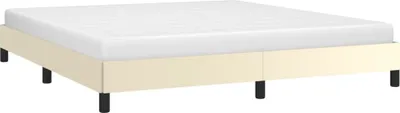 Image de vidaXL Sommier Crème 160x200 cm Similicuir
