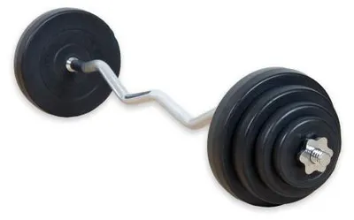 Zdjęcie produktu dla Gryf łamany 23,5 kg, gryf + zestaw obciążeń