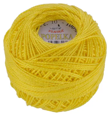 10g Kreuzstickgarn / Häkelgarn Popelka gelb