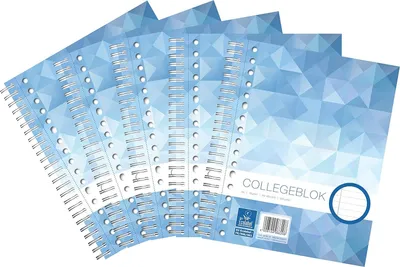 Produktbild von Collegeblock A5 liniert Notizbuch - 5 Stück - 70g - 80 Blatt