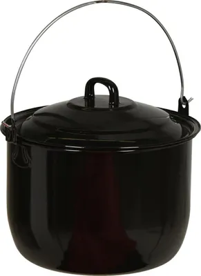 Produktbild von Ambiance Emaillepfanne mit Deckel für BBQ Ø 24 cm 6,7 Liter Schwarz